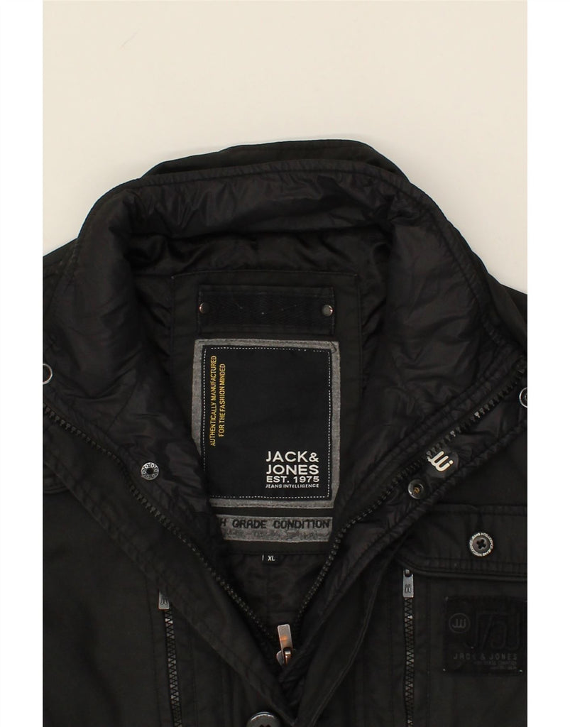 JACK & JONES Mens Utility Jacket UK 42 XL Black Cotton Vintage Jack & Jones and Second-Hand Jack & Jones from Messina Hembry 