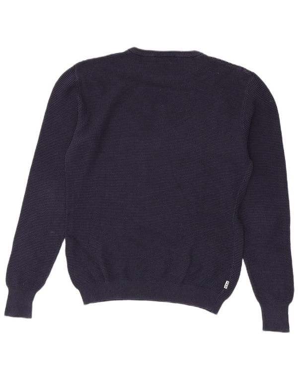 FILA Mens Crew Neck Jumper Sweater Small Navy Blue Cotton
