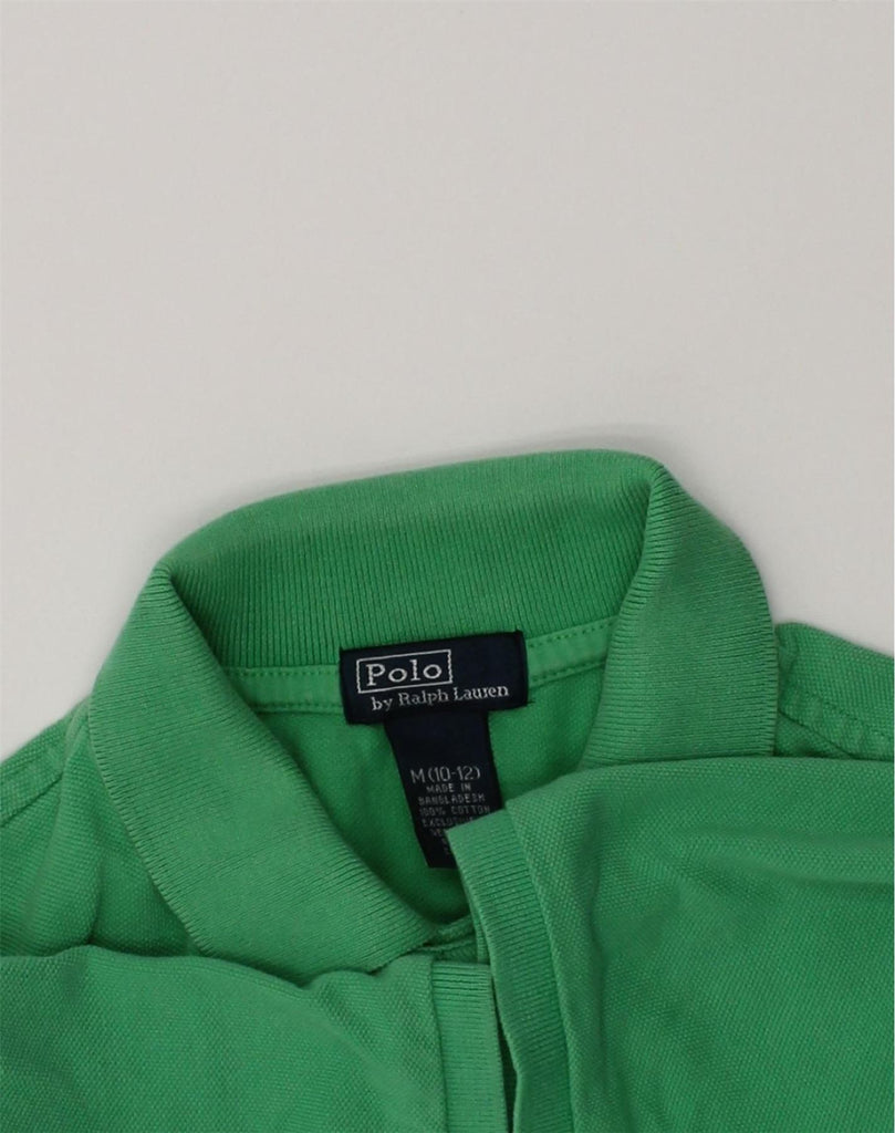 POLO RALPH LAUREN Boys Polo Shirt 10-11 Years Medium  Green Cotton | Vintage Polo Ralph Lauren | Thrift | Second-Hand Polo Ralph Lauren | Used Clothing | Messina Hembry 