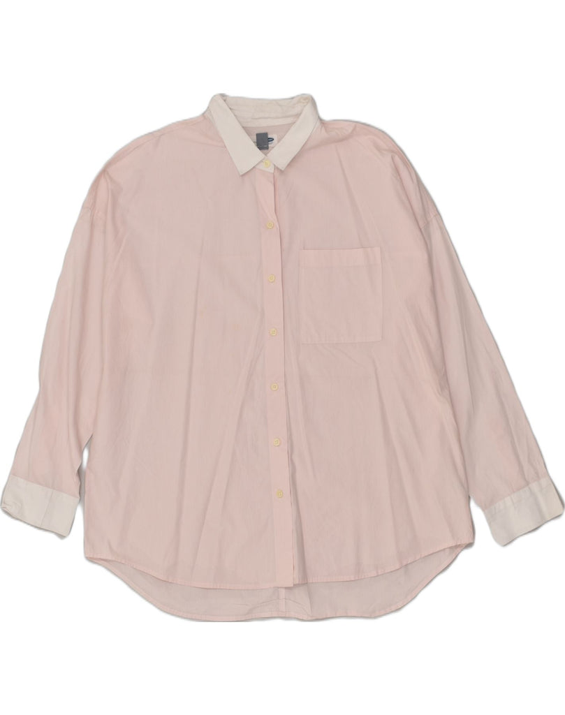 OLD NAVY Womens Boyfriend Shirt UK 18 XL Pink Pinstripe Cotton | Vintage Old Navy | Thrift | Second-Hand Old Navy | Used Clothing | Messina Hembry 