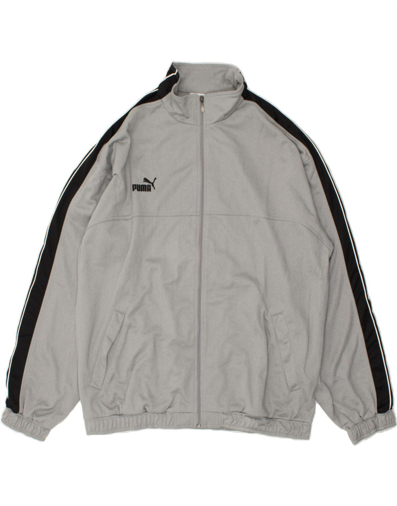 PUMA Mens Tracksuit Top Jacket 2XL Grey Colourblock Polyester | Vintage Puma | Thrift | Second-Hand Puma | Used Clothing | Messina Hembry 