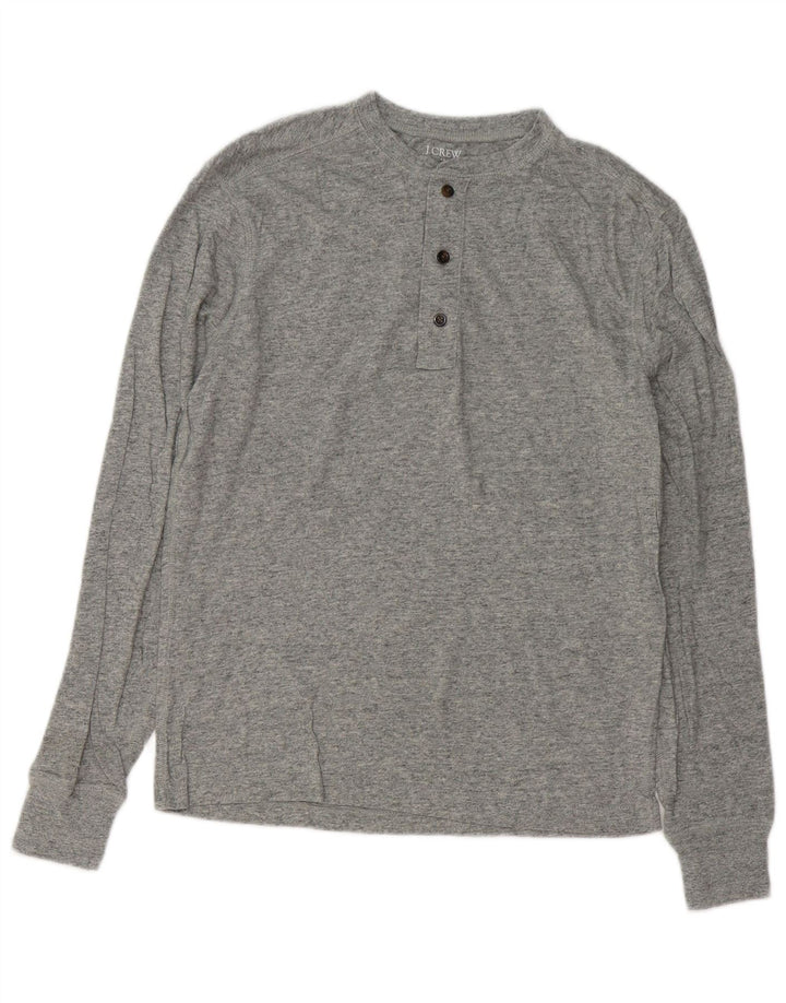 J. CREW Mens Top Long Sleeve Small Grey Flecked Cotton