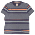 Fat Face Mens T-Shirt Top Large Blue Striped Cotton