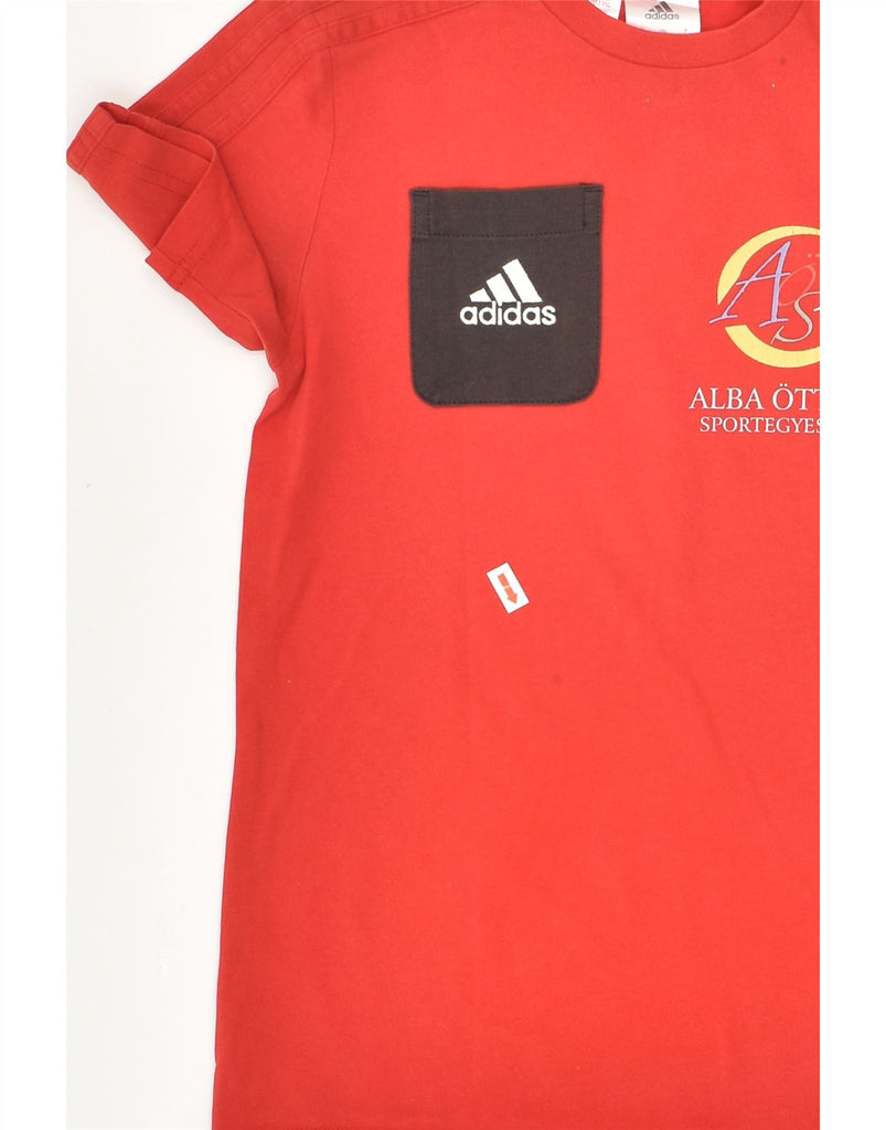 ADIDAS Boys Graphic T-Shirt Top 9-10 Years Red Cotton | Vintage Adidas | Thrift | Second-Hand Adidas | Used Clothing | Messina Hembry 