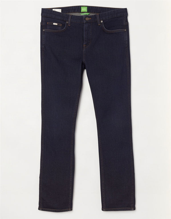 Hugo Boss Mens Stretch Straight Jeans W32 L30 Navy Blue Cotton
