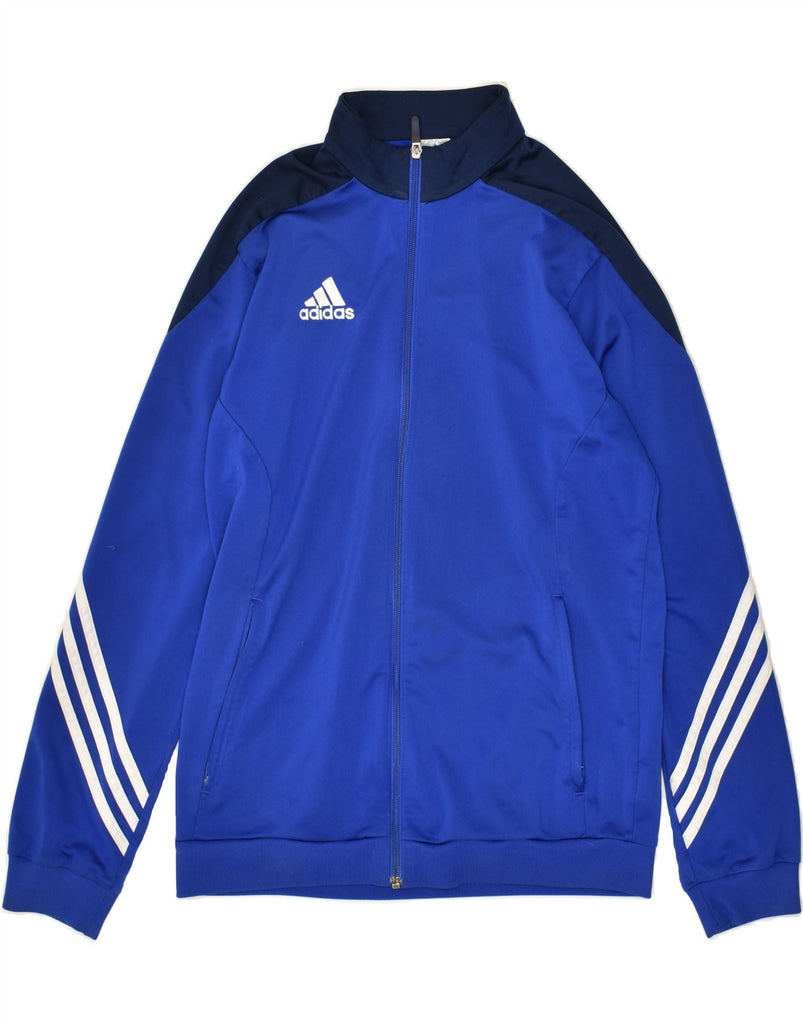 ADIDAS Mens Graphic Tracksuit Top Jacket Medium Blue Colourblock Polyester | Vintage Adidas | Thrift | Second-Hand Adidas | Used Clothing | Messina Hembry 