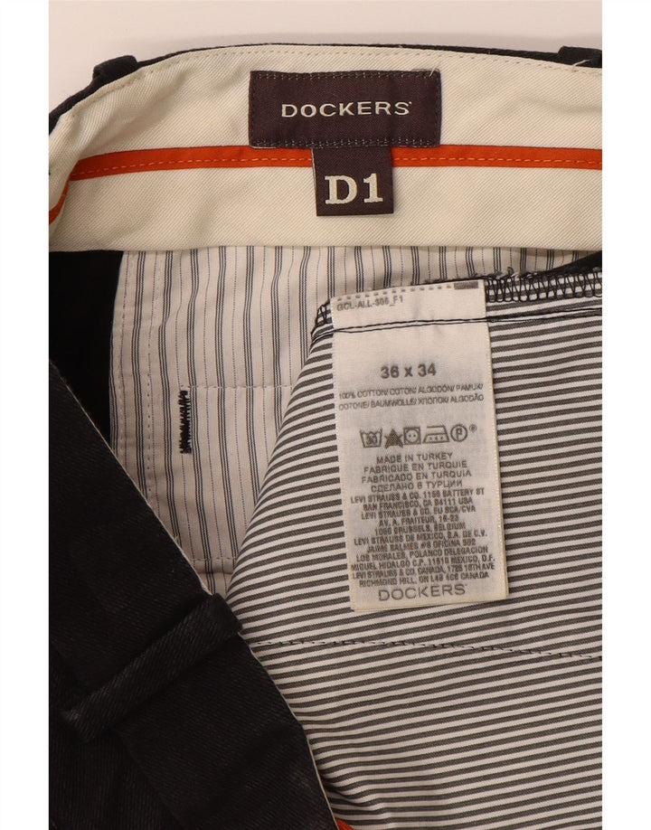 DOCKERS Mens Straight Suit Trousers W36 L34 Black Cotton Vintage Dockers and Second-Hand Dockers from Messina Hembry 