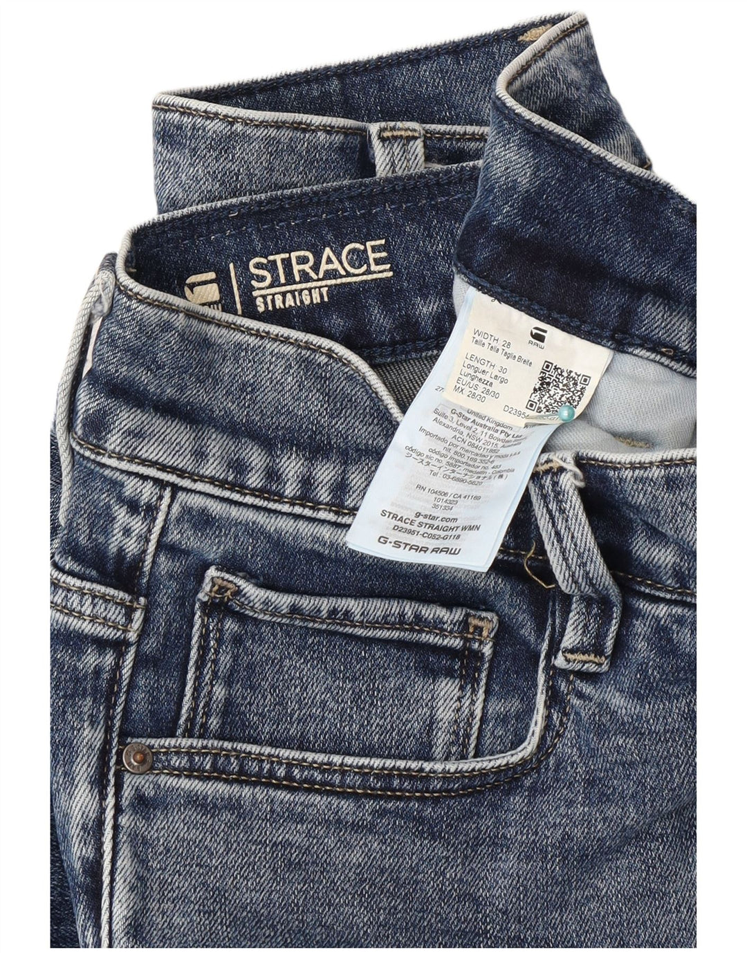 G-Star Mens Straight Jeans W28 L30 Blue Cotton