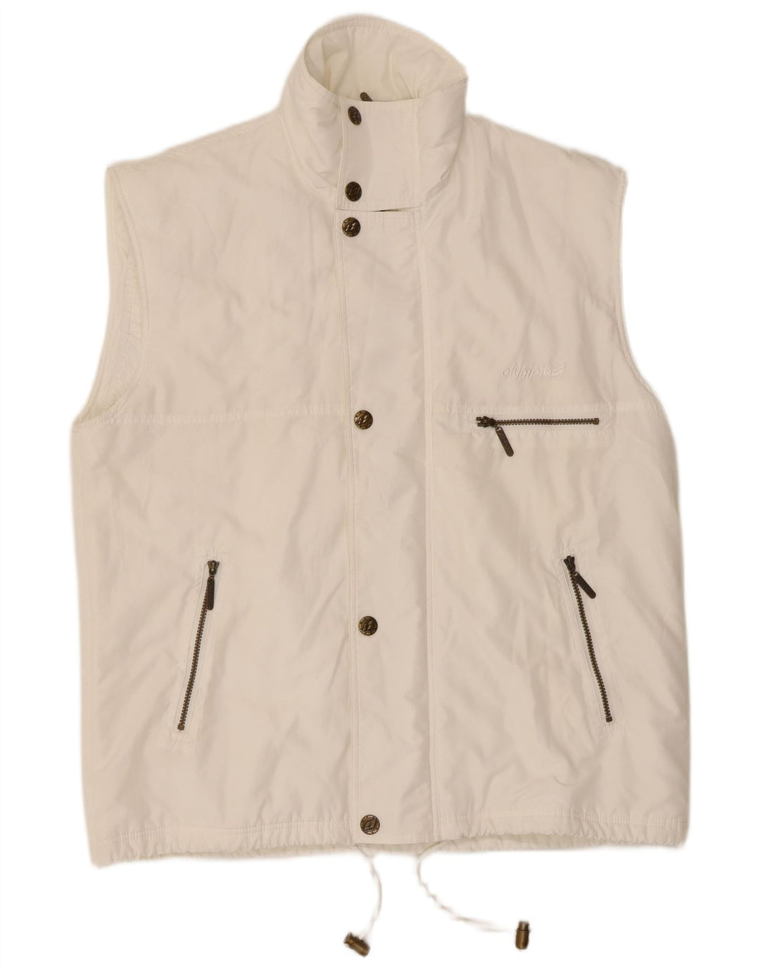Olympia Mens Utility Gilet UK 40 Large White Polyester