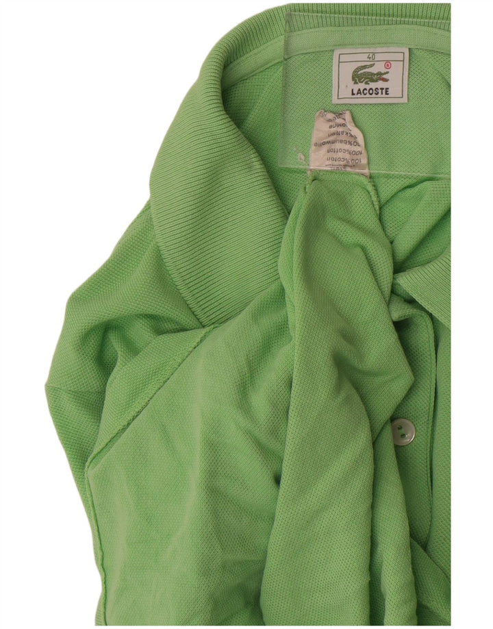 Lacoste Womens Crop Polo Shirt Size 40 Medium Green Cotton