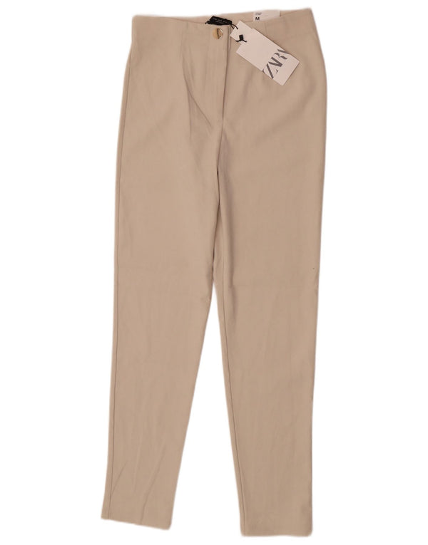 Zara Womens High Waist Legging Casual Trousers Medium W28 L27 Off White