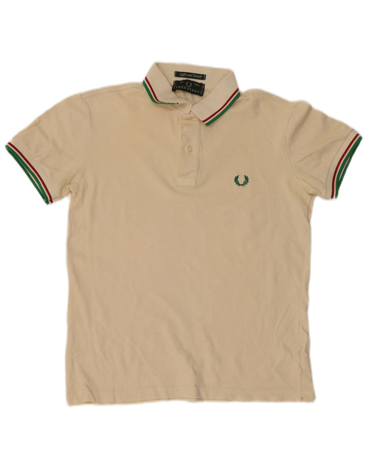 Fred Perry Mens Polo Shirt Medium Beige Cotton