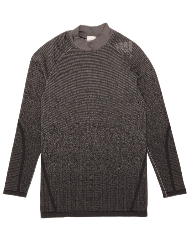 Adidas Mens Top Long Sleeve Medium Grey Polyester