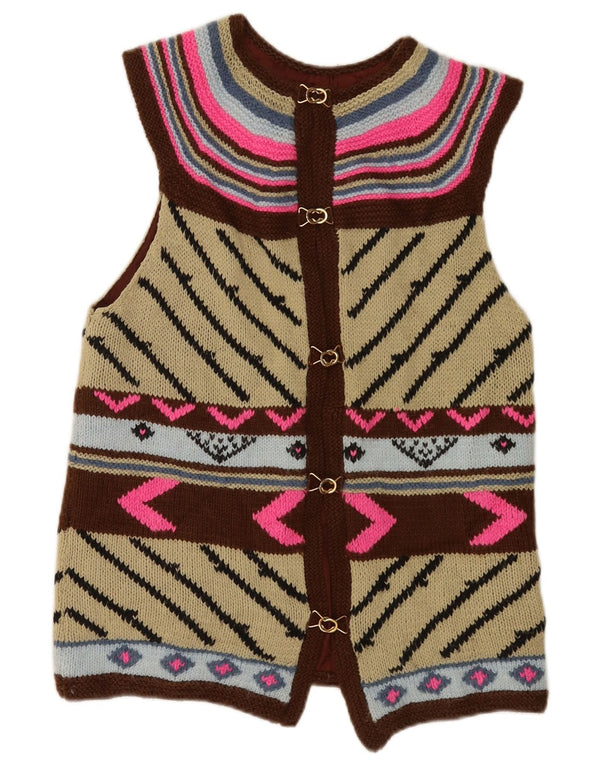 Vintage Womens Cardigan Sweater UK 14 Medium Multicoloured Geometric