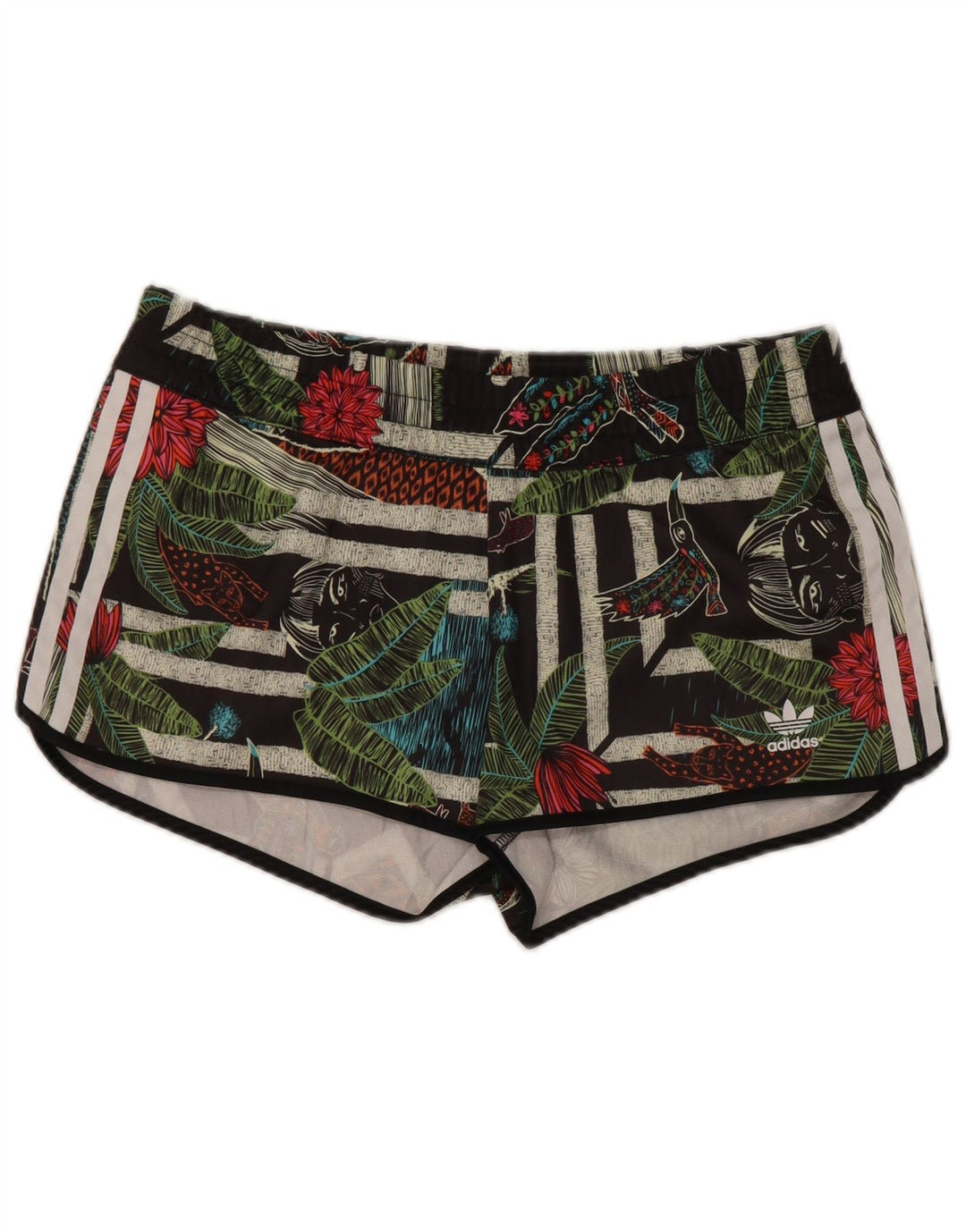 Adidas Womens Passaredo Sport Shorts UK 14 Medium Multicoloured Floral