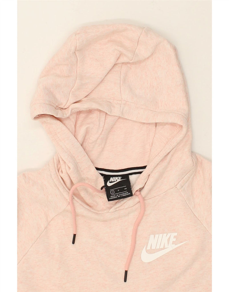 NIKE Womens Oversized Graphic Hoodie Jumper UK 10 Small Pink Flecked | Vintage Nike | Thrift | Second-Hand Nike | Used Clothing | Messina Hembry 