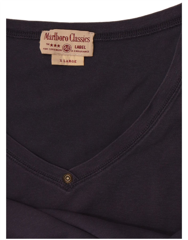 Marlboro Classics Womens Top Long Sleeve UK 18 XL Navy Blue