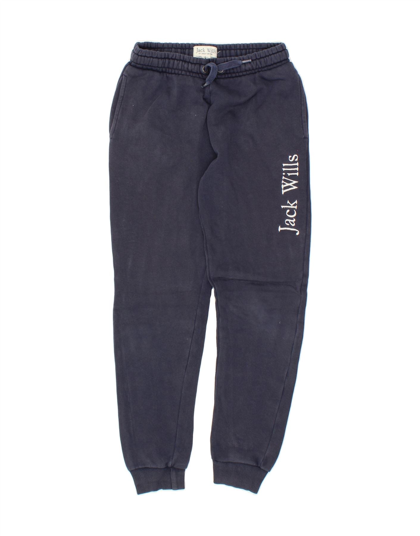 JACK WILLS Boys Graphic Tracksuit Trousers Joggers 10 11 Years Navy Blue