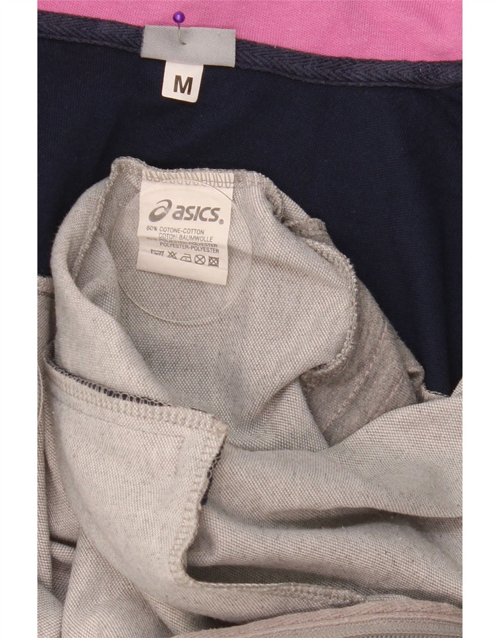 Asics Womens Tracksuit Top Jacket UK 14 Medium Grey Colourblock Cotton