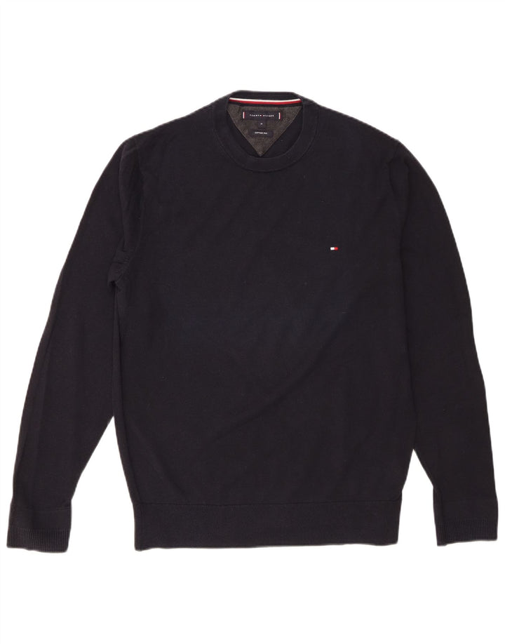 Tommy Hilfiger Womens Crew Neck Jumper Sweater UK 14 Medium Navy Blue