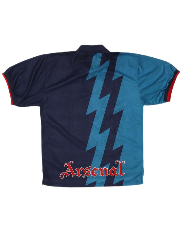 Nike Mens Arsenal FC 1995-1996 Away Shirt XL Blue Colourblock Sports