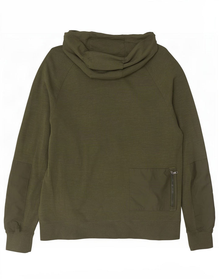 Nike Mens Zip Hoodie Sweater Medium Khaki Flecked Cotton