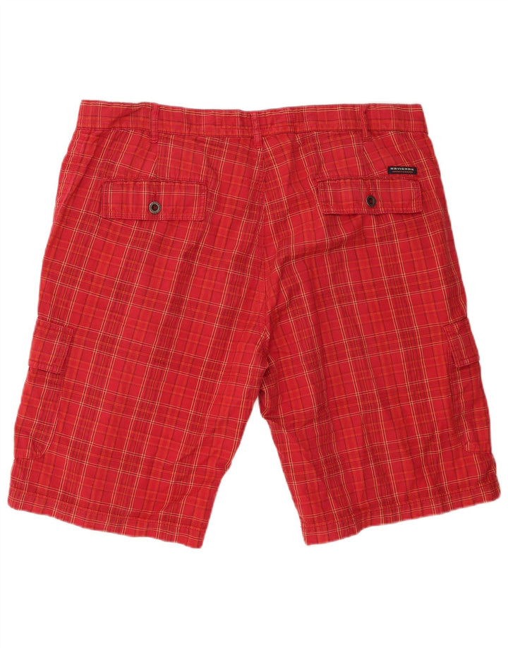 Navigare Mens Cargo Shorts W41 XL Red Check Cotton