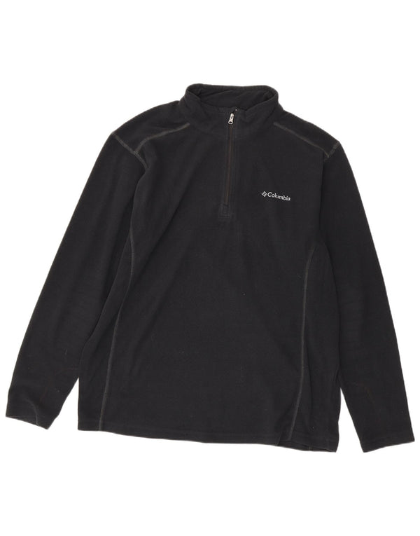 Columbia Mens Zip Neck Fleece Jumper Large Black Polyester