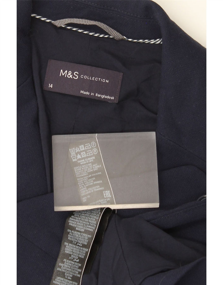 Marks & Spencer Womens 2 Button Blazer Jacket UK 14 Medium Navy Blue