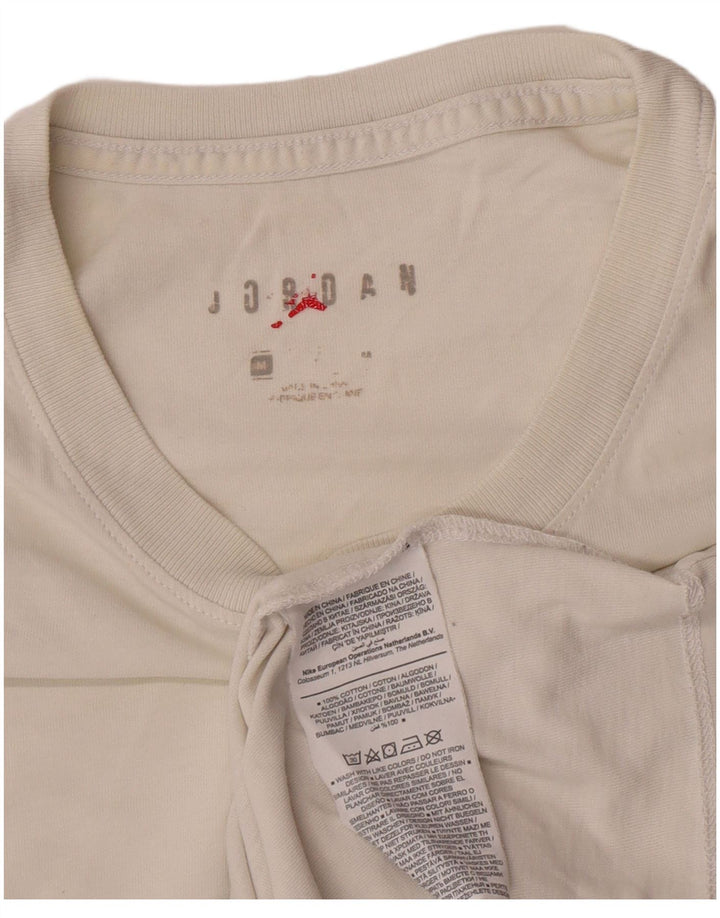 Jordan Mens Graphic T-Shirt Top Medium White Cotton
