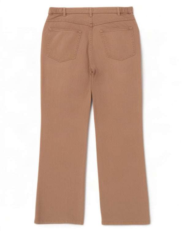 Marks & Spencer Womens Straight Casual Trousers UK 16 Large W35 L29 Beige