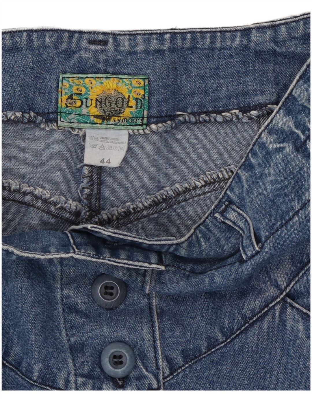 Vintage Womens Denim Skirt IT 44 Medium W28 Blue Cotton