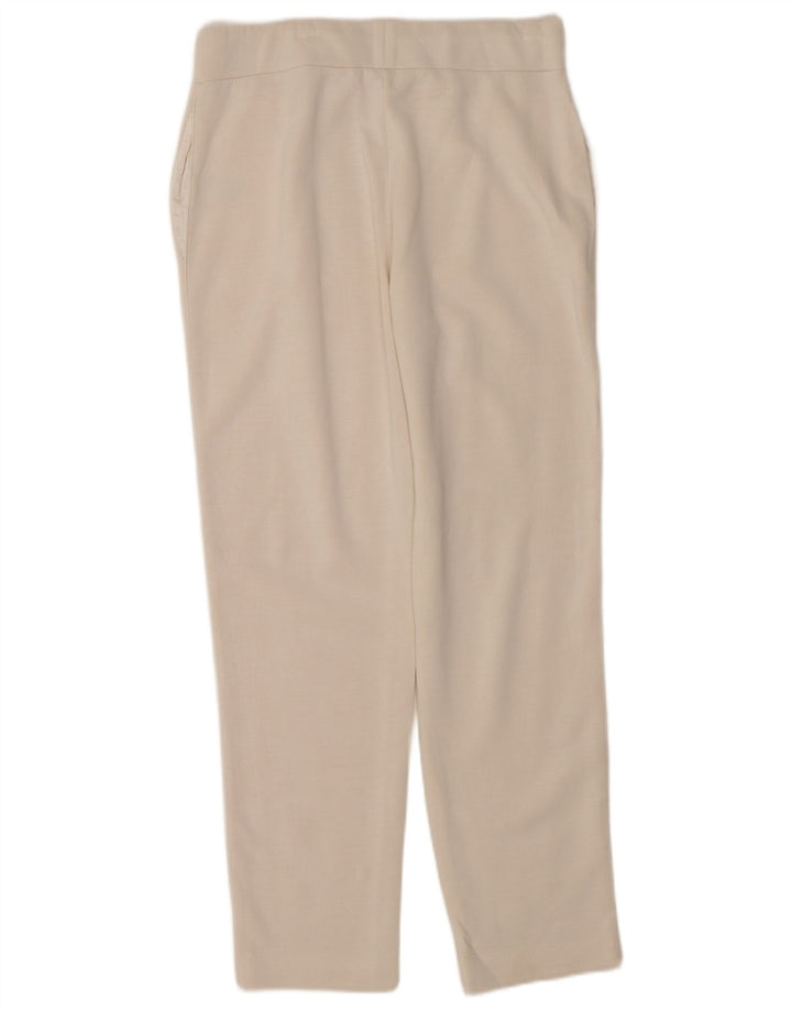 Ted Baker Womens Straight Casual Trousers Size 2 Small W32 L30 Off White