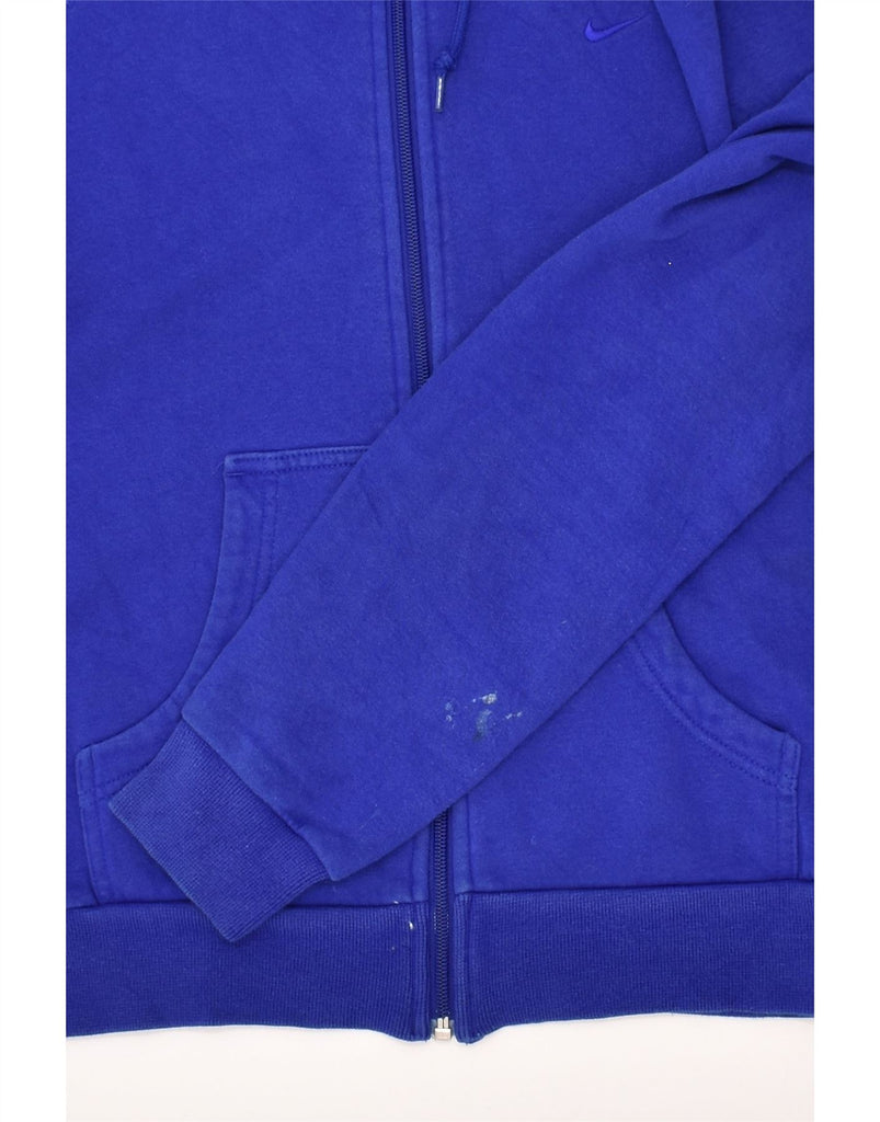 NIKE Womens Zip Hoodie Sweater UK 16 Large Blue Cotton | Vintage Nike | Thrift | Second-Hand Nike | Used Clothing | Messina Hembry 