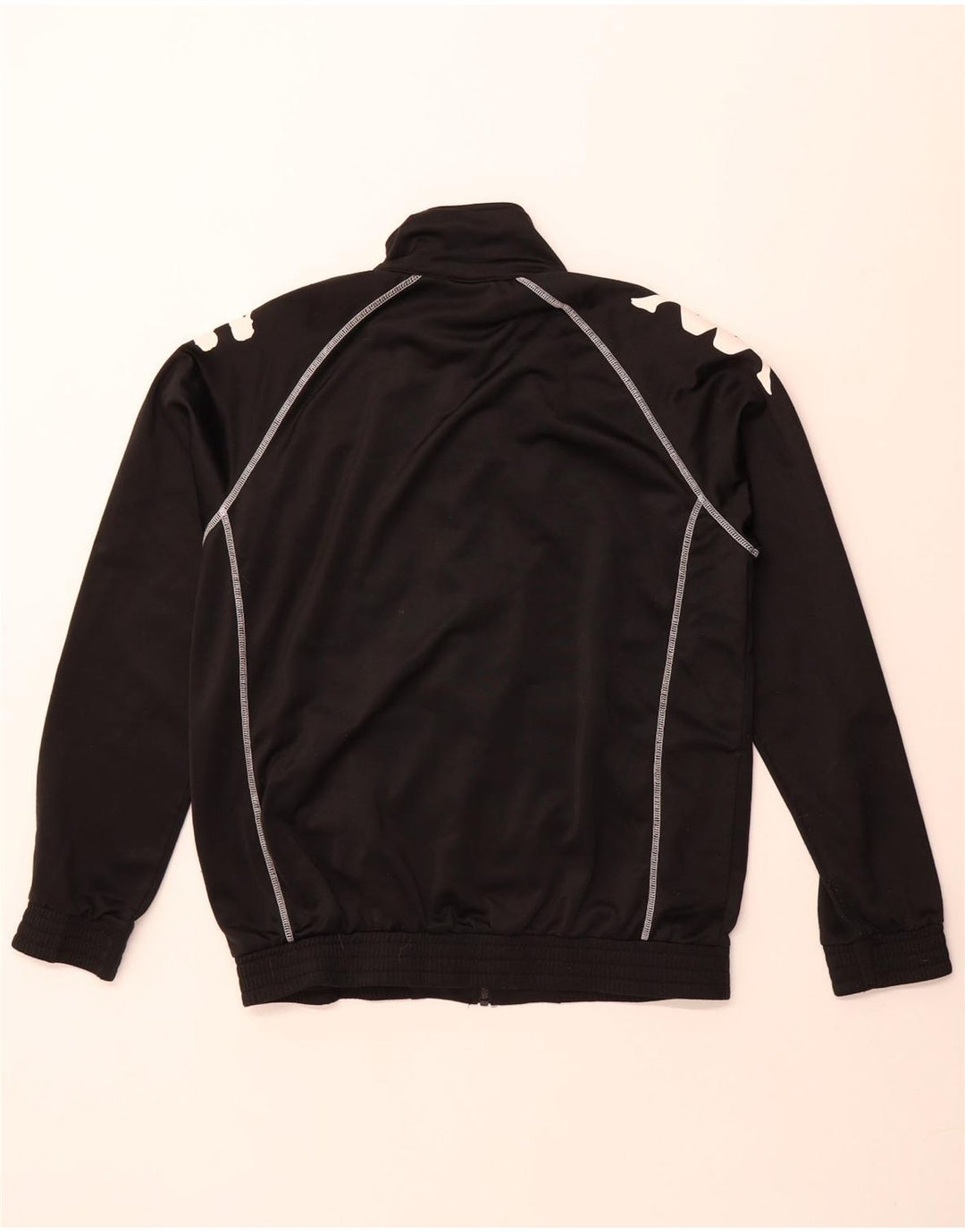 Kappa Mens Graphic Tracksuit Top Jacket Medium Black Polyester