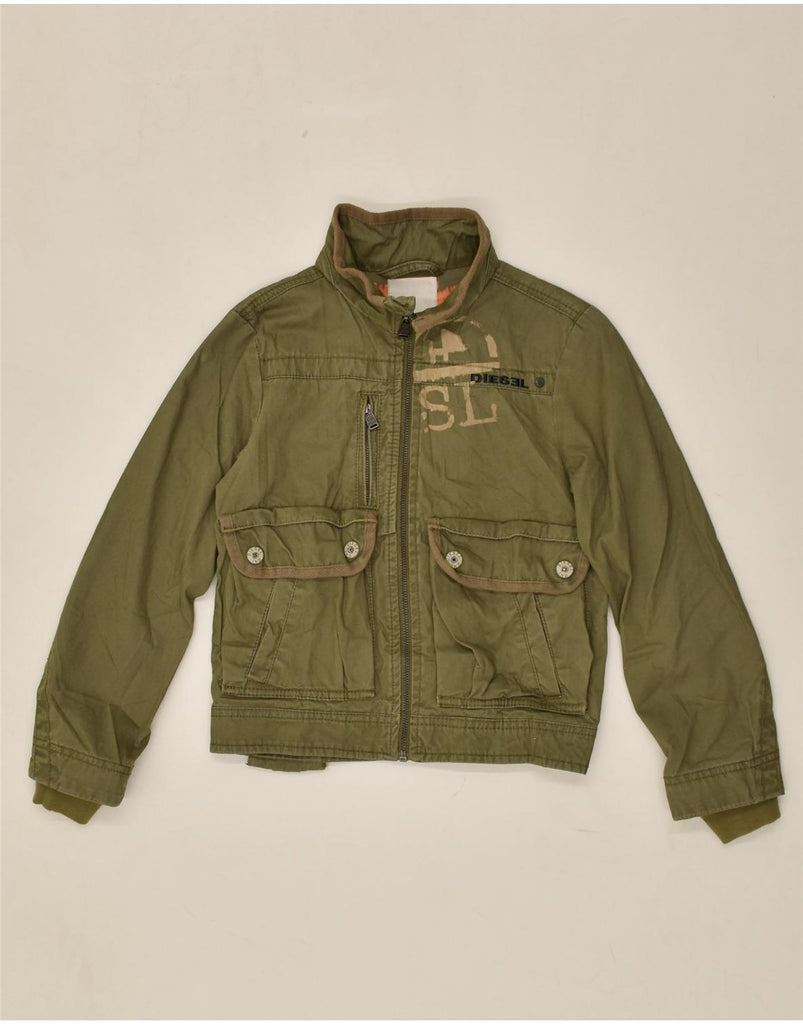 DIESEL Boys Bomber Jacket 7-8 Years Khaki Cotton | Vintage Diesel | Thrift | Second-Hand Diesel | Used Clothing | Messina Hembry 