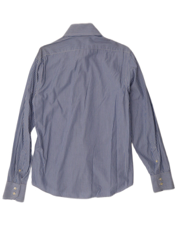 BENETTON Mens Shirt Medium Blue Striped Cotton