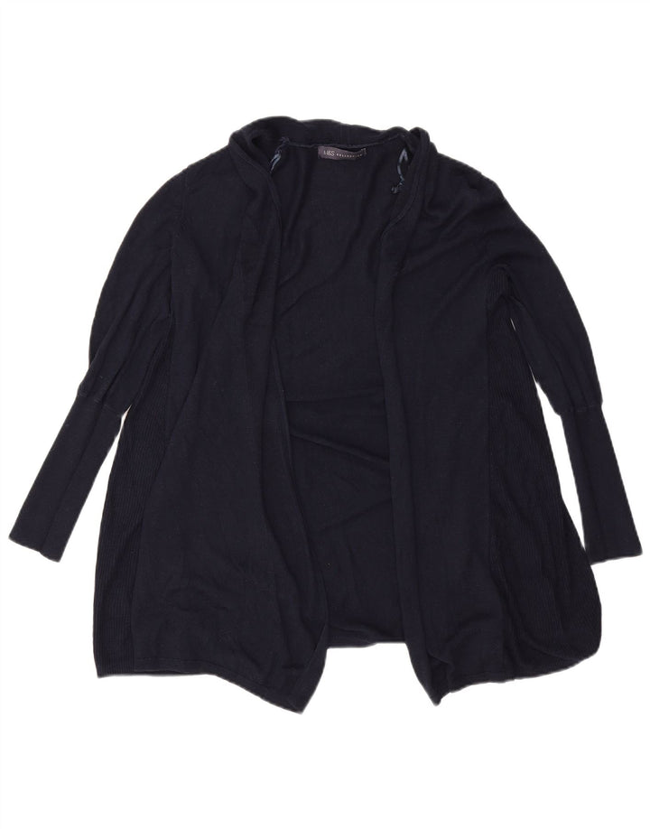Marks & Spencer Womens Open Cardigan Sweater UK 10 Small Navy Blue Acrylic