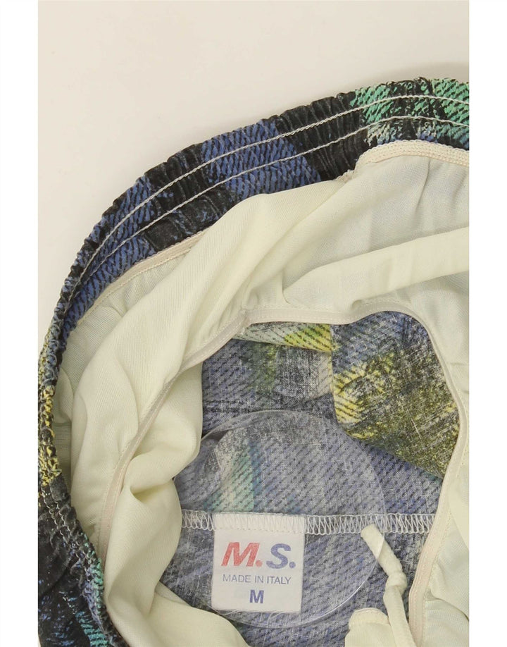 Vintage Mens Abstract Pattern Graphic Swimming Shorts Medium Multicoloured