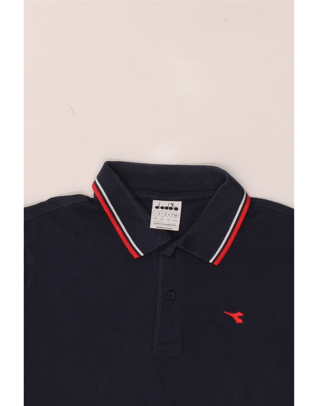DIADORA Mens Polo Shirt Large Navy Blue Cotton Vintage Diadora and Second-Hand Diadora from Messina Hembry 