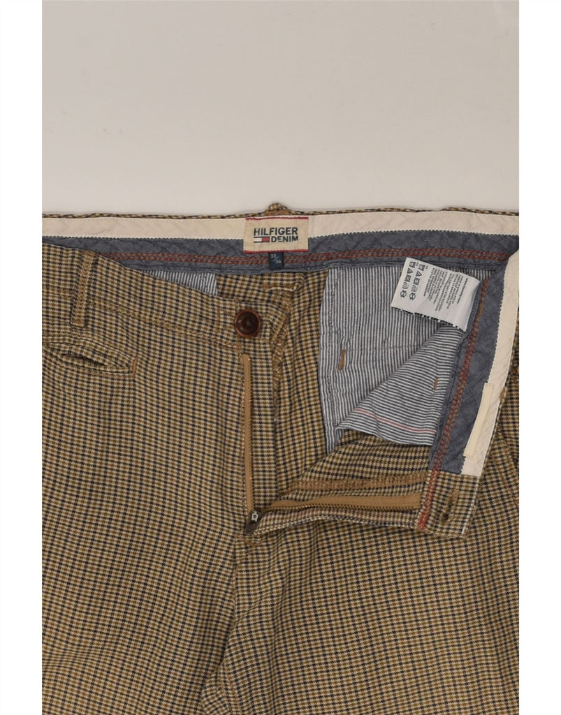 TOMMY HILFIGER Mens Straight Chino Trousers W32 L30 Brown Check Cotton | Vintage Tommy Hilfiger | Thrift | Second-Hand Tommy Hilfiger | Used Clothing | Messina Hembry 