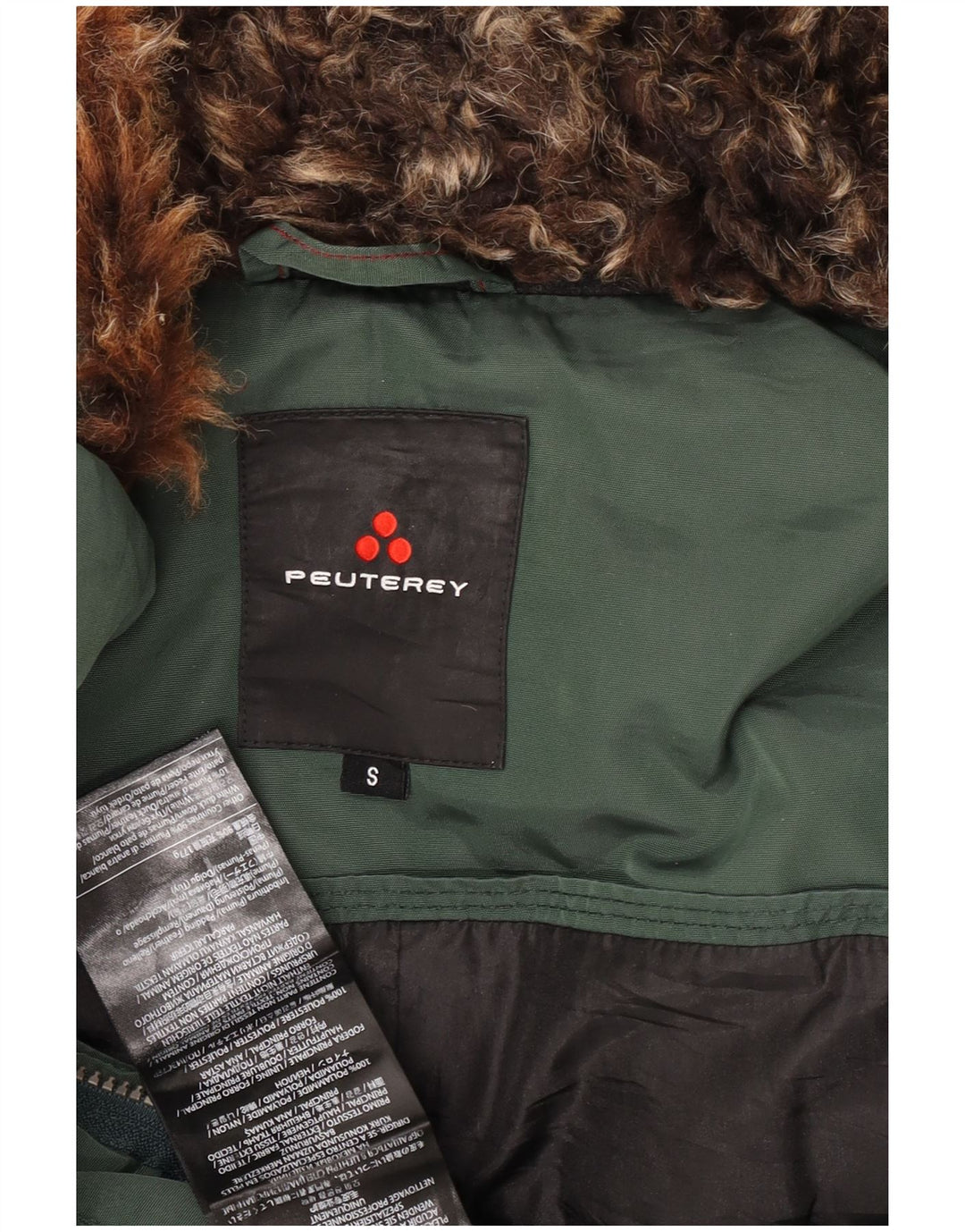 PEUTEREY Mens Padded Jacket UK 36 Small Green Polyamide
