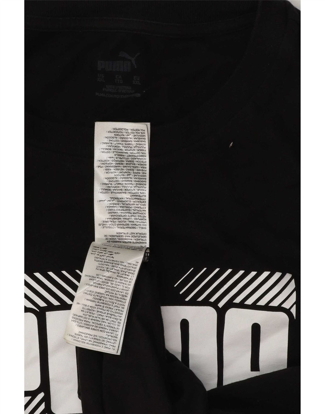 Puma Mens Graphic T-Shirt Top 2XL Black Cotton