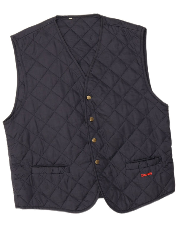 Spalding Mens Quilted Gilet UK 42 XL Navy Blue
