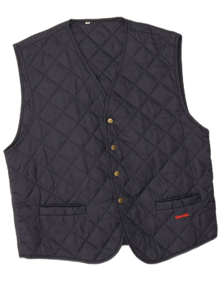 Spalding Mens Quilted Gilet UK 42 XL Navy Blue