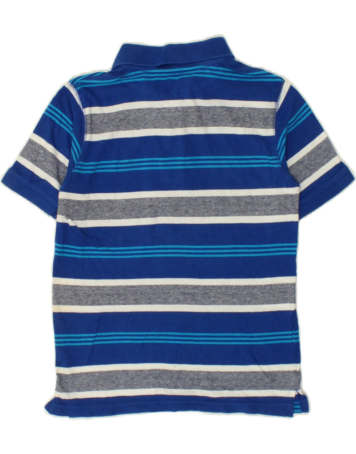 WRANGLER Boys Polo Shirt 7-8 Years Medium Blue Striped Cotton Vintage Wrangler and Second-Hand Wrangler from Messina Hembry 