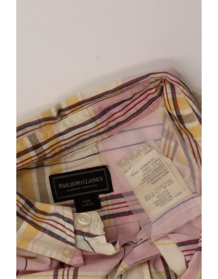 Marlboro Classics Mens Shirt Large Multicoloured Plaid Cotton