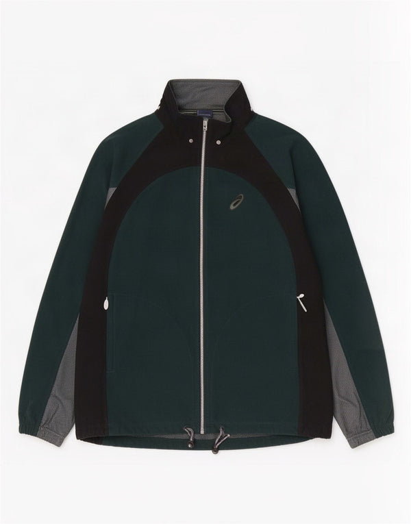 Asics Mens Tracksuit Top Jacket 2XL Green Colourblock