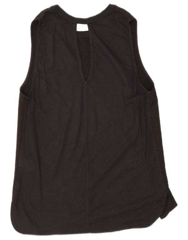 Zara Womens Trafaluc Sleeveless Blouse Top UK 12 Medium Black Geometric