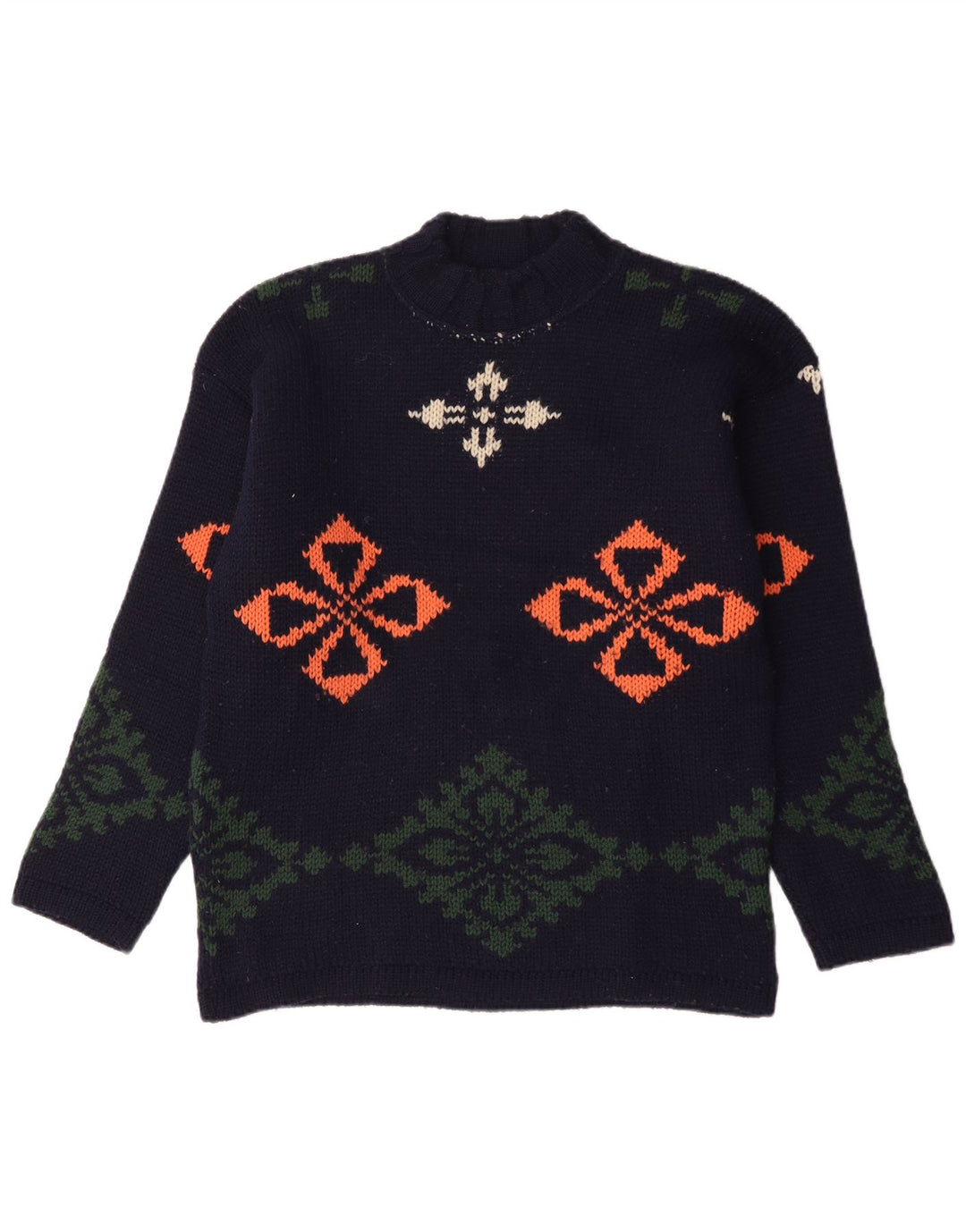 Foxhound Mens Turtle Neck Jumper Sweater Large Navy Blue Floral
